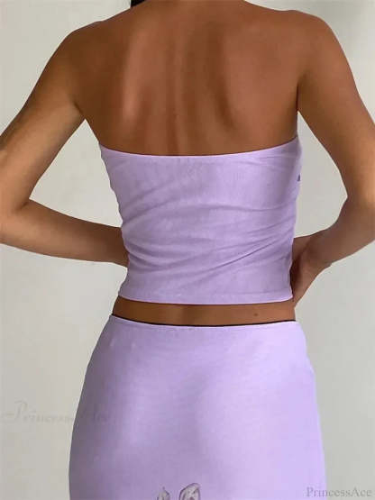 Retro Floral Strapless Backless Party Crop Top croptop-250126