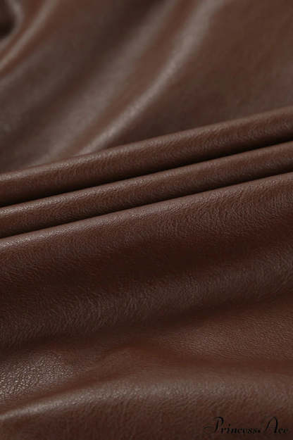 Retro Leather Blazer Collar Elegant Coat