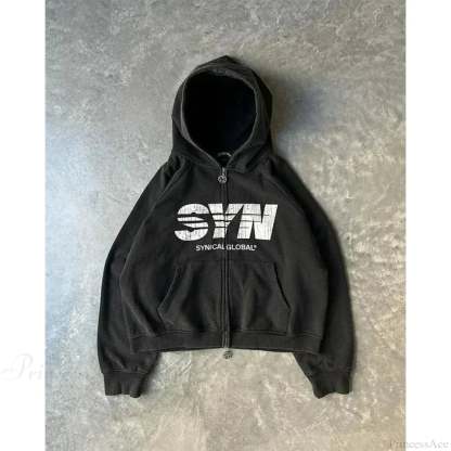 Retro Punk Fall Hoodie black 11 / S