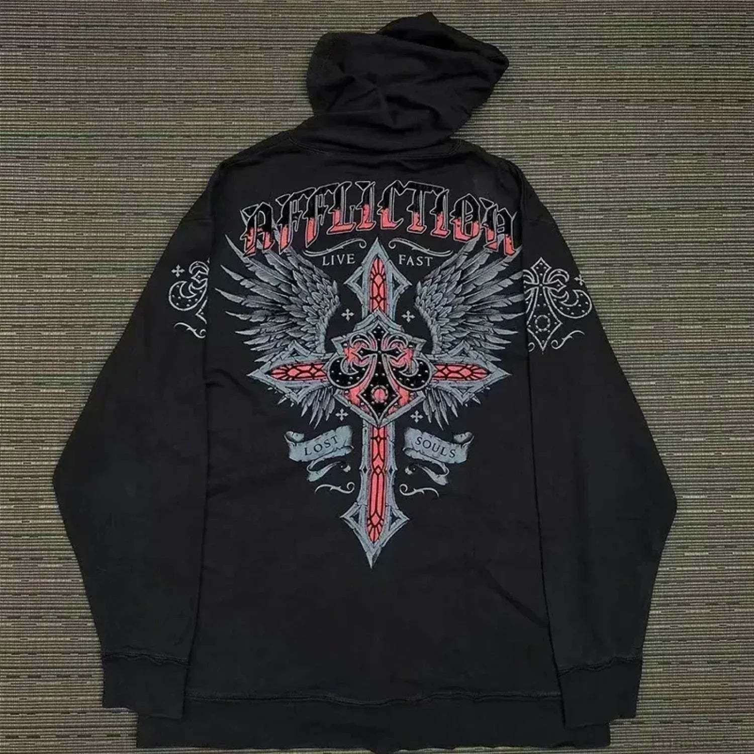 Retro Punk Fall Hoodie black 12 / S