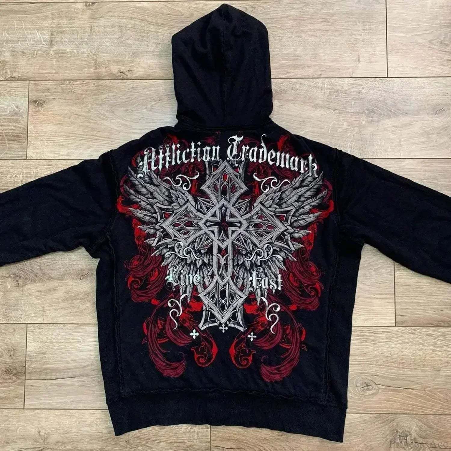 Retro Punk Fall Hoodie black 4 / S