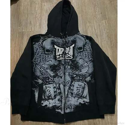 Retro Punk Fall Hoodie black 6 / S
