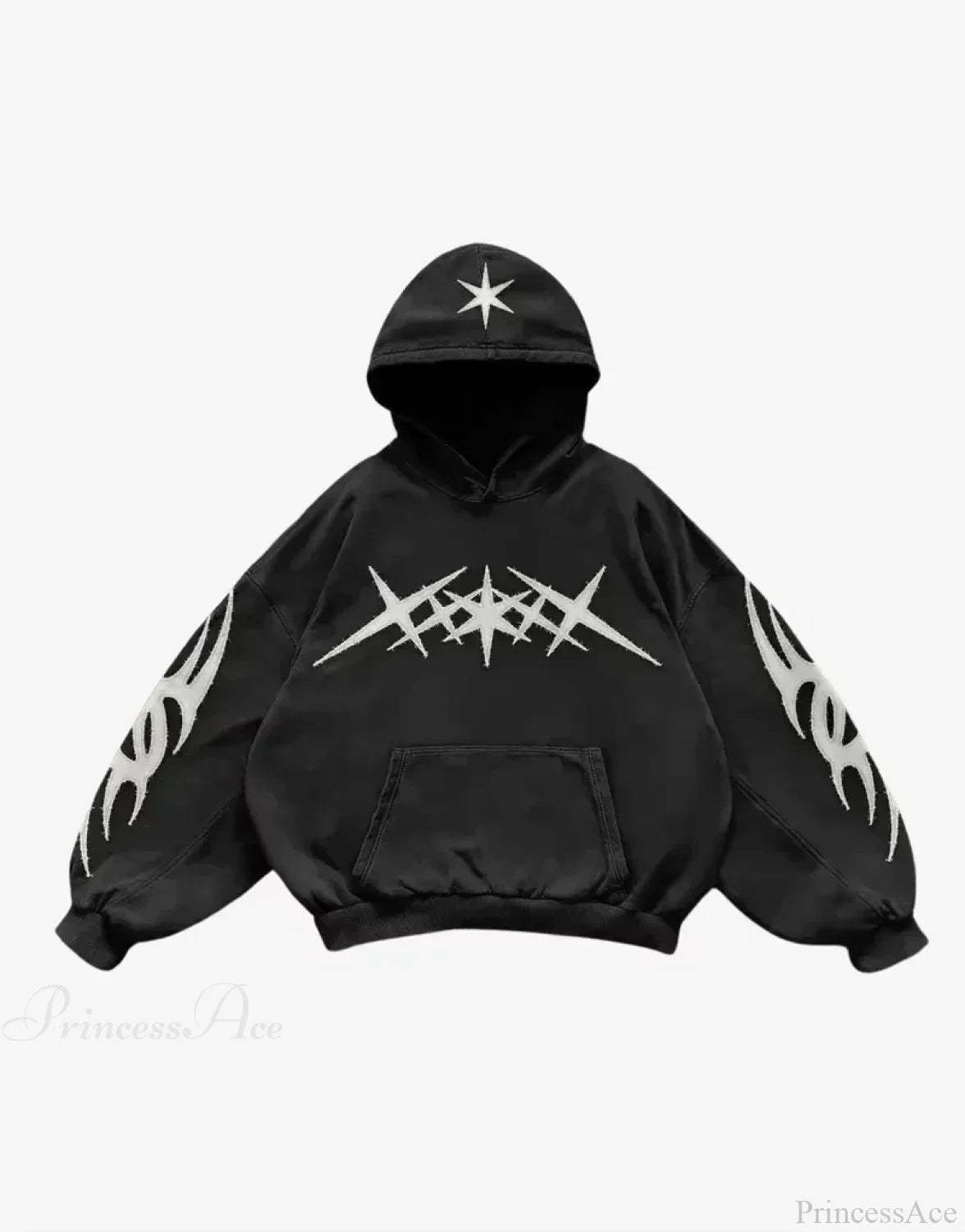 Retro Punk Fall Hoodie black 7 / S