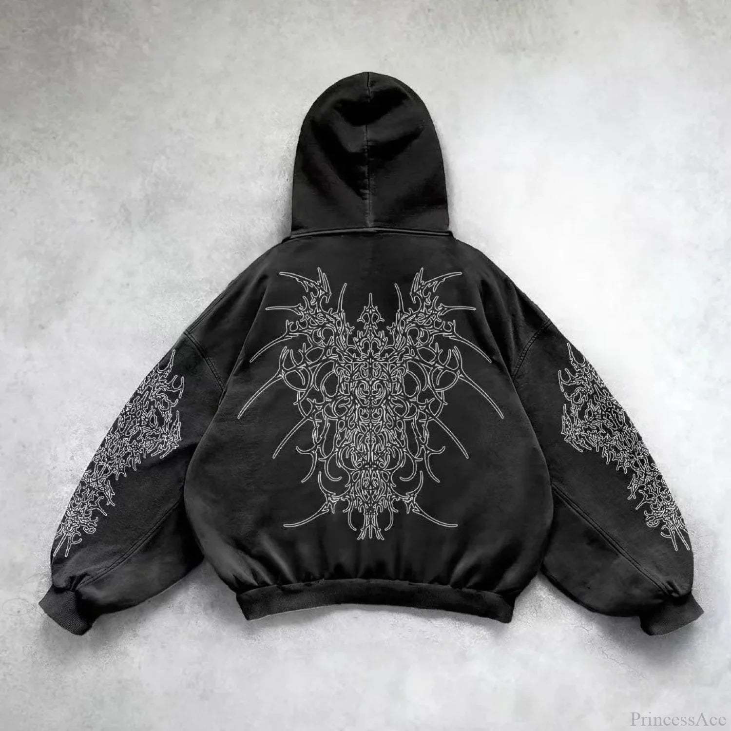 Retro Punk Printed Hoodie