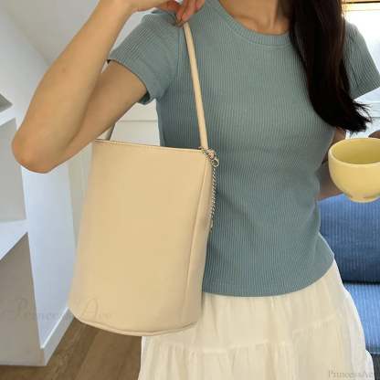Retro Soft Leather Bucket Shoulder Bag shoulder-250126