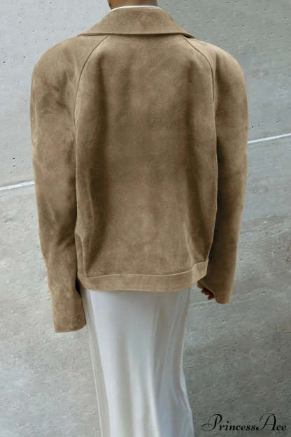 Retro Suede Blazer collar Loose Work Coat