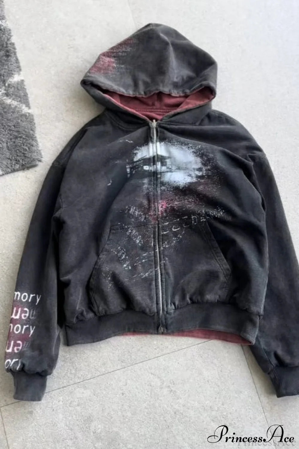 Reversible Retro Printed Patchwork Zip Hoodie