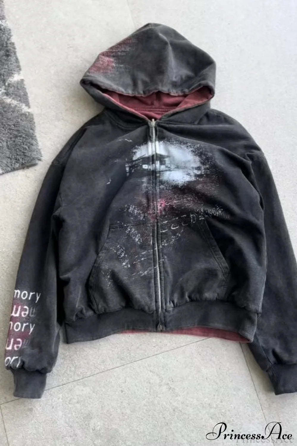 Reversible Retro Printed Patchwork Zip Hoodie