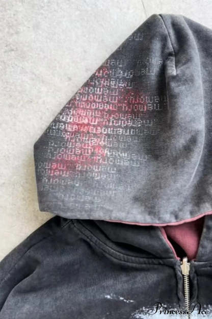 Reversible Retro Printed Patchwork Zip Hoodie