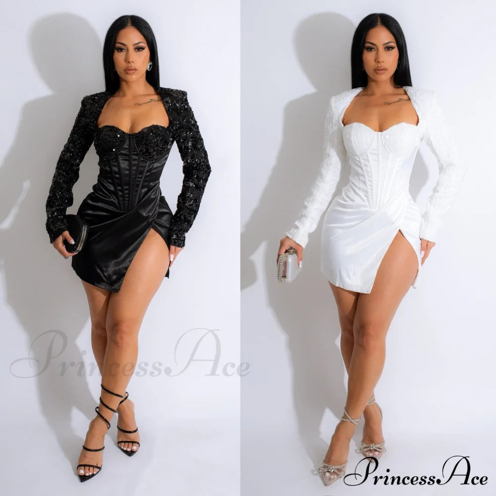 Rory Formal Stylish Sequin Mini Dress S.o. Short Dresses