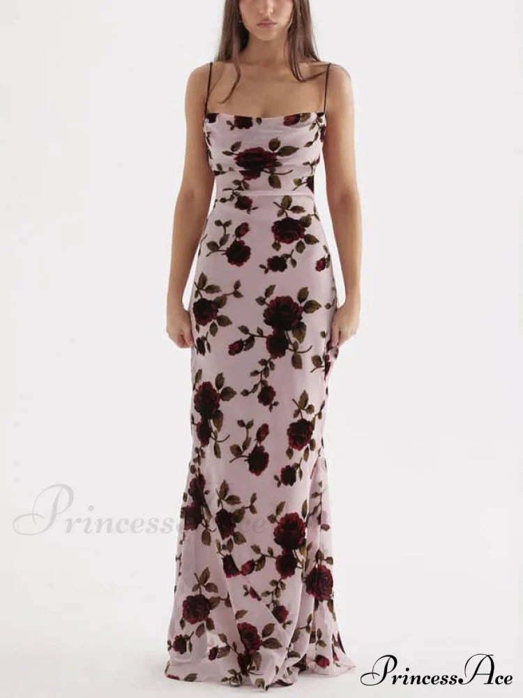 Rose Backless Stylish Maxi Dress Dresses