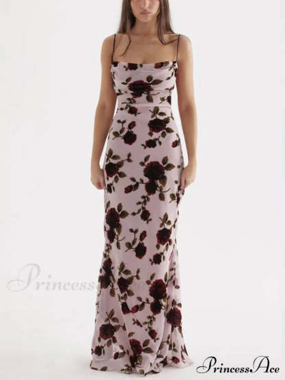 Rose Backless Stylish Maxi Dress Dresses