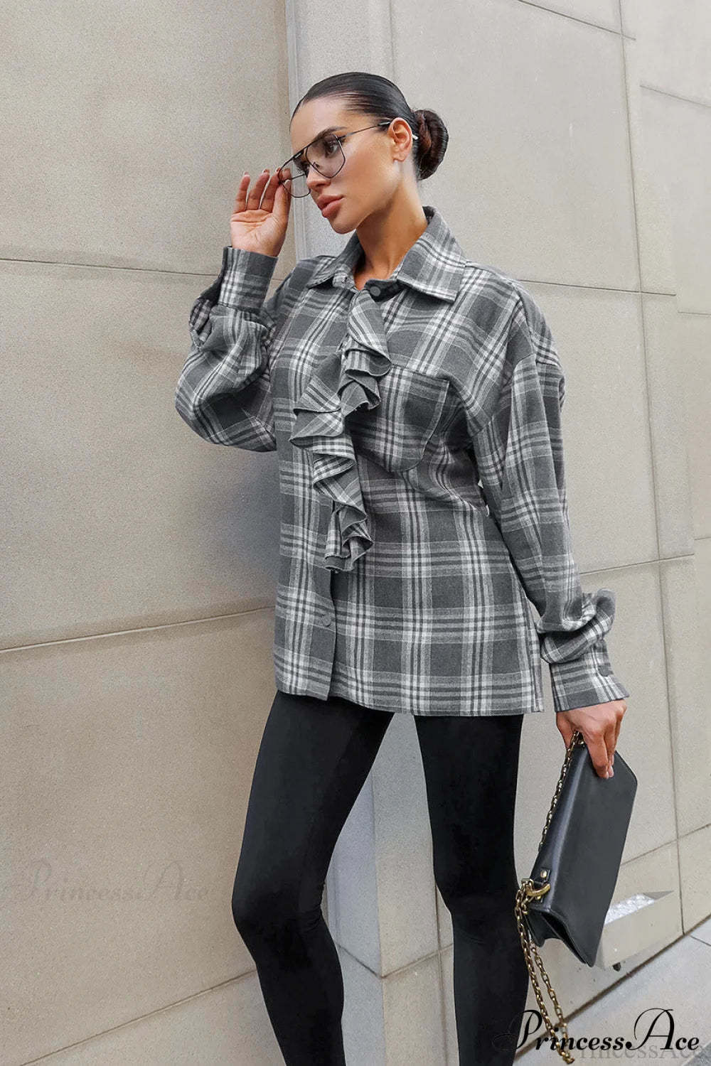 Ruffled Collared Loose Blouse