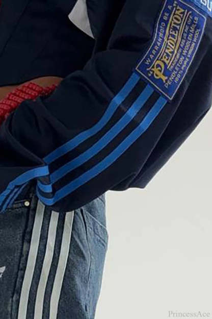 Satin Ruched Half Zip Crop Blouse