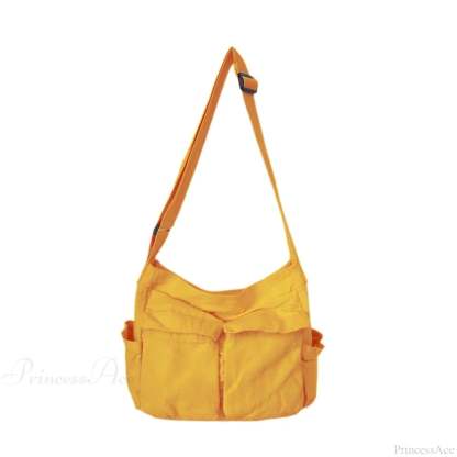 School Messenger Large Capacity Canvas Crossbody Yellow crossbody-250126