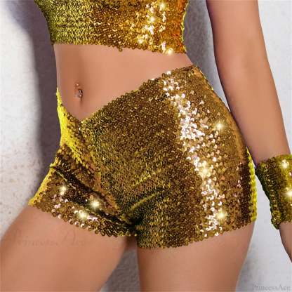 Sequins Beads Party Dance Short Gold / S short-250223