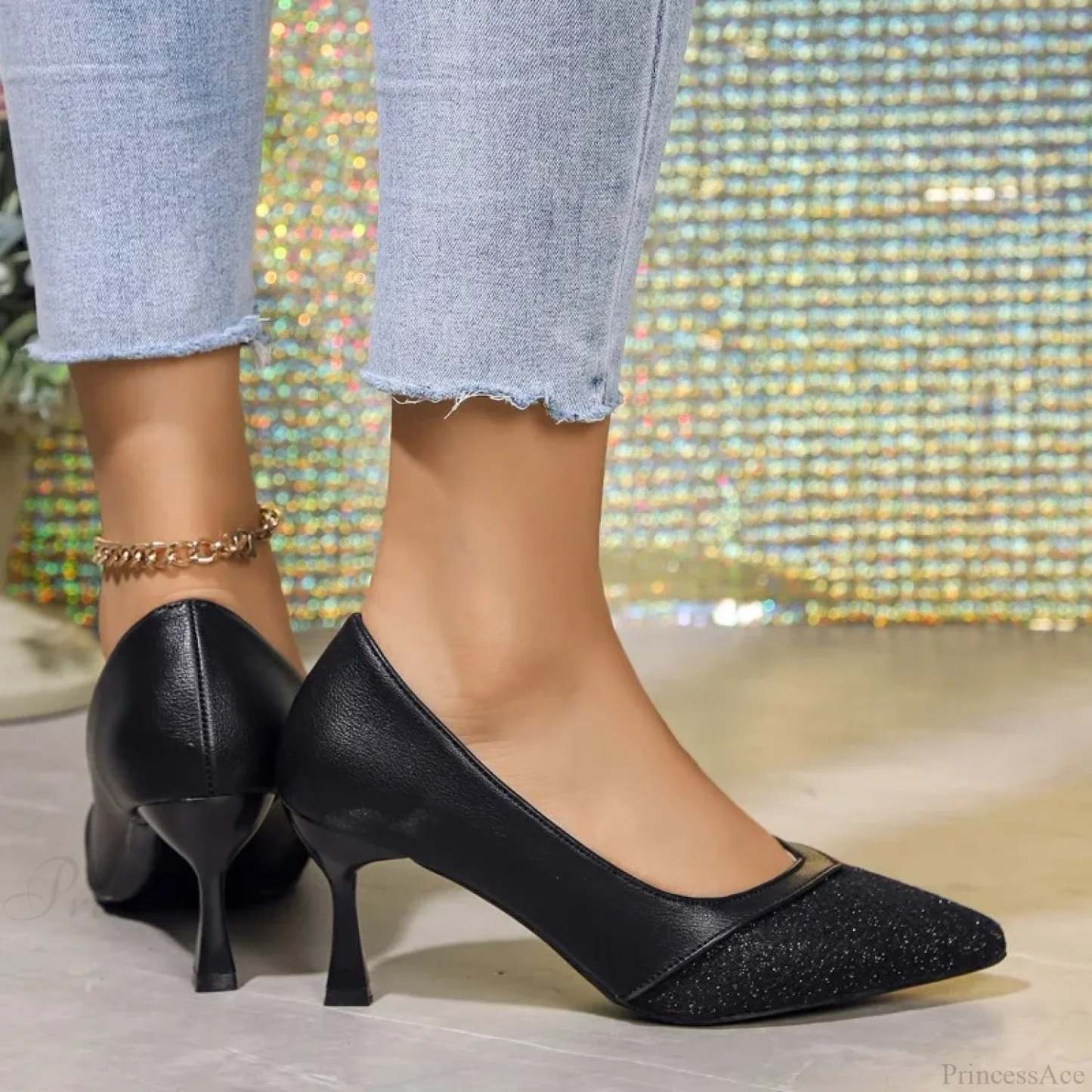 Sexy Pointed Exquisite Wedding Bride Casual Fashion Elegant Stiletto Low Heel Pump