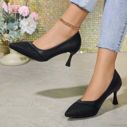 Sexy Pointed Exquisite Wedding Bride Casual Fashion Elegant Stiletto Low Heel Pump