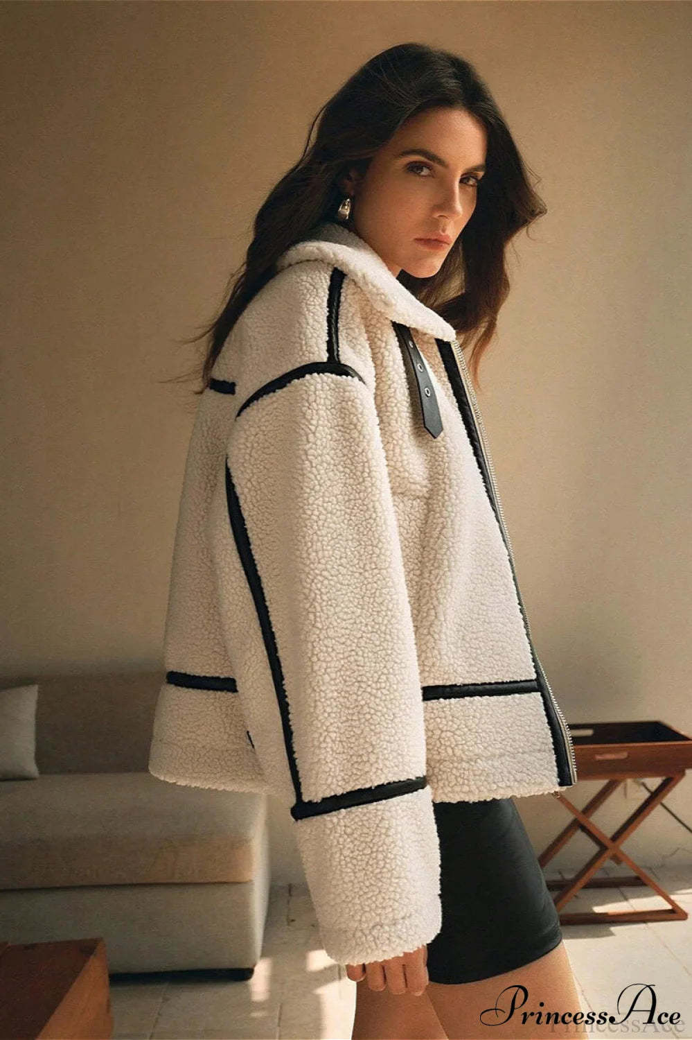 Shearling Biker Thick Fleece Coat