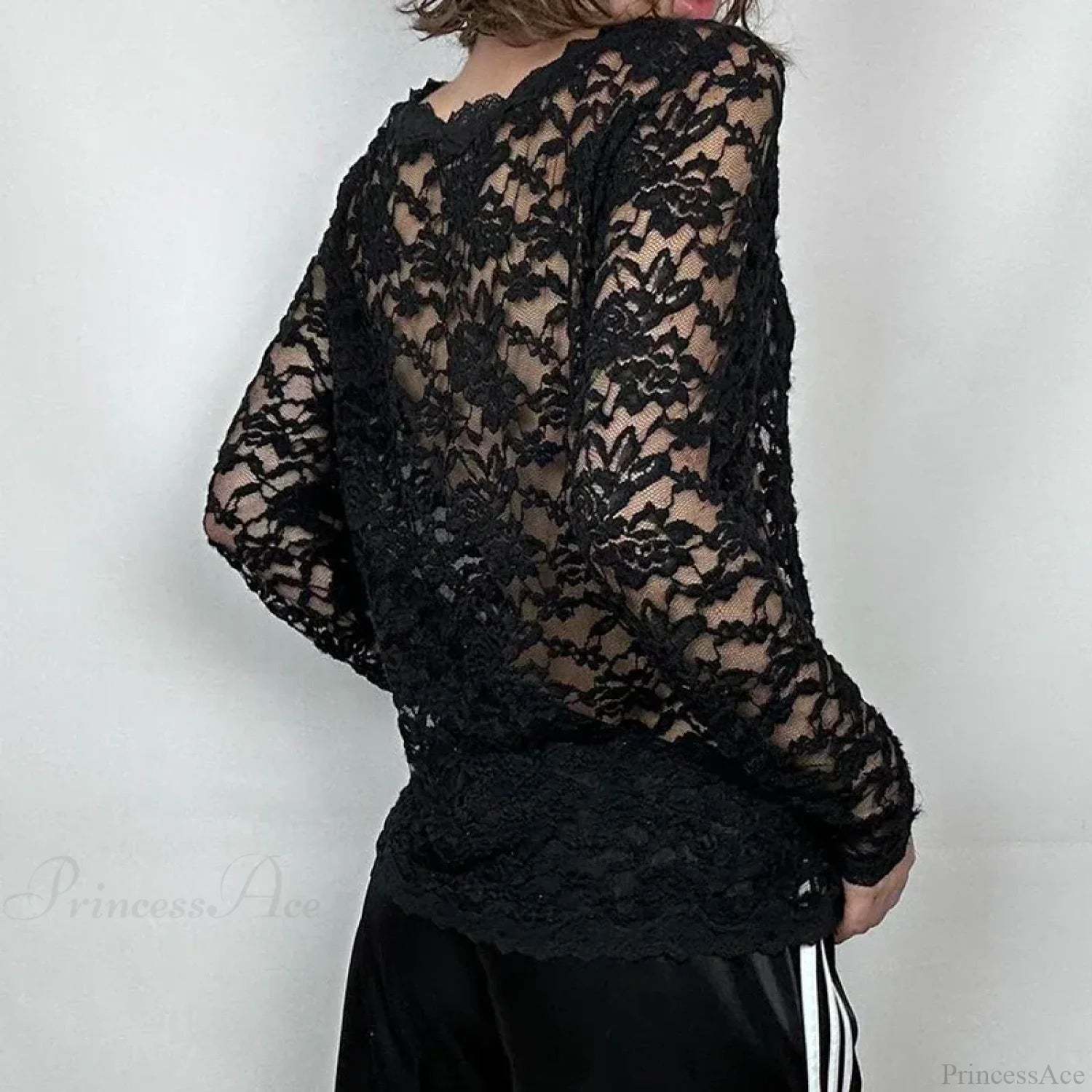 Sheer Button-up Knit Top
