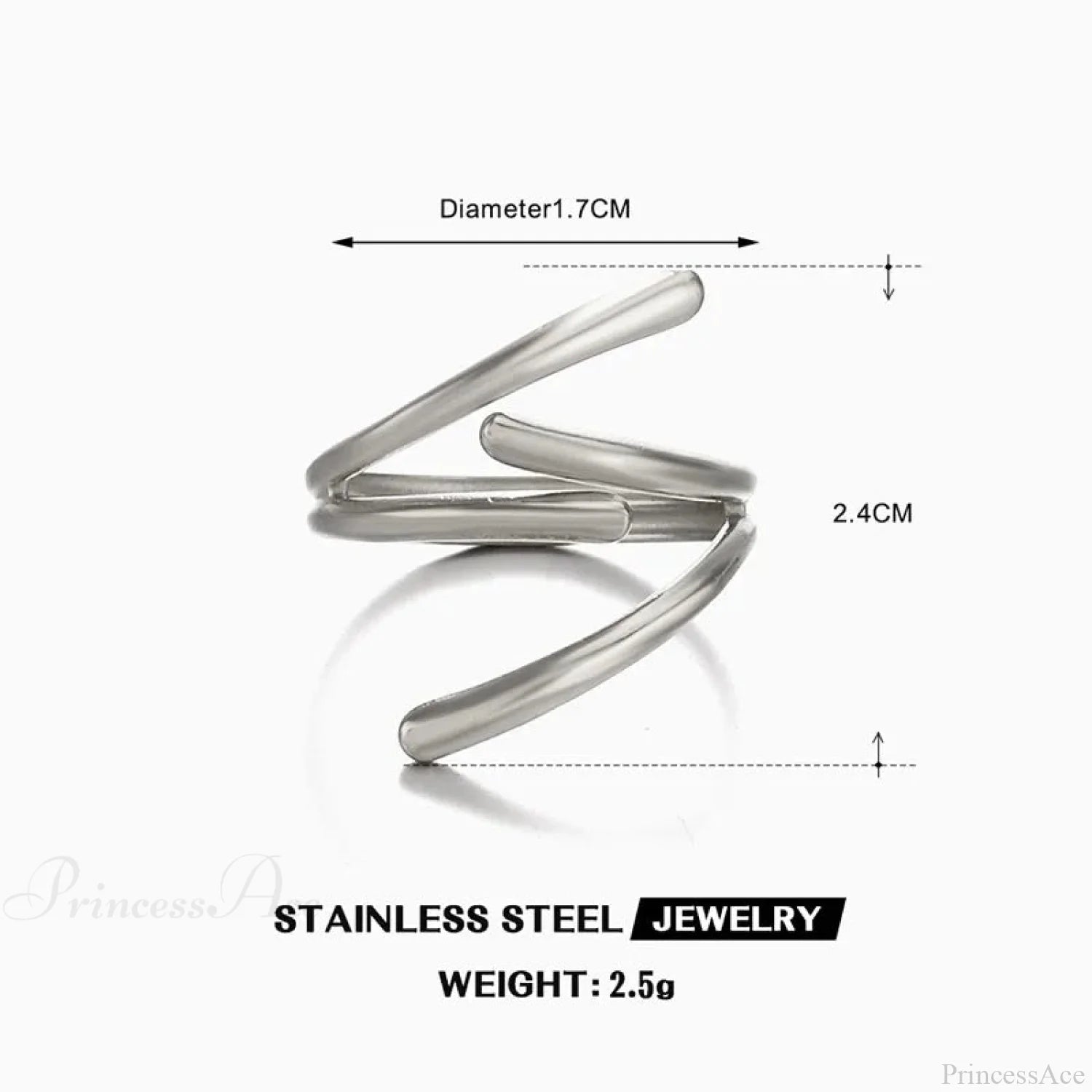 Shiny Metal Blossom Medieval Ring silver color 02