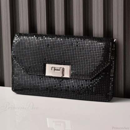 Shiny Sequins Evening Clutch Wristlet 22cm / Black wristlet-250126