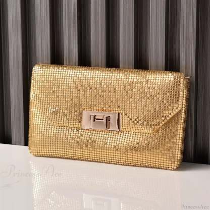 Shiny Sequins Evening Clutch Wristlet 22cm / Gold wristlet-250126