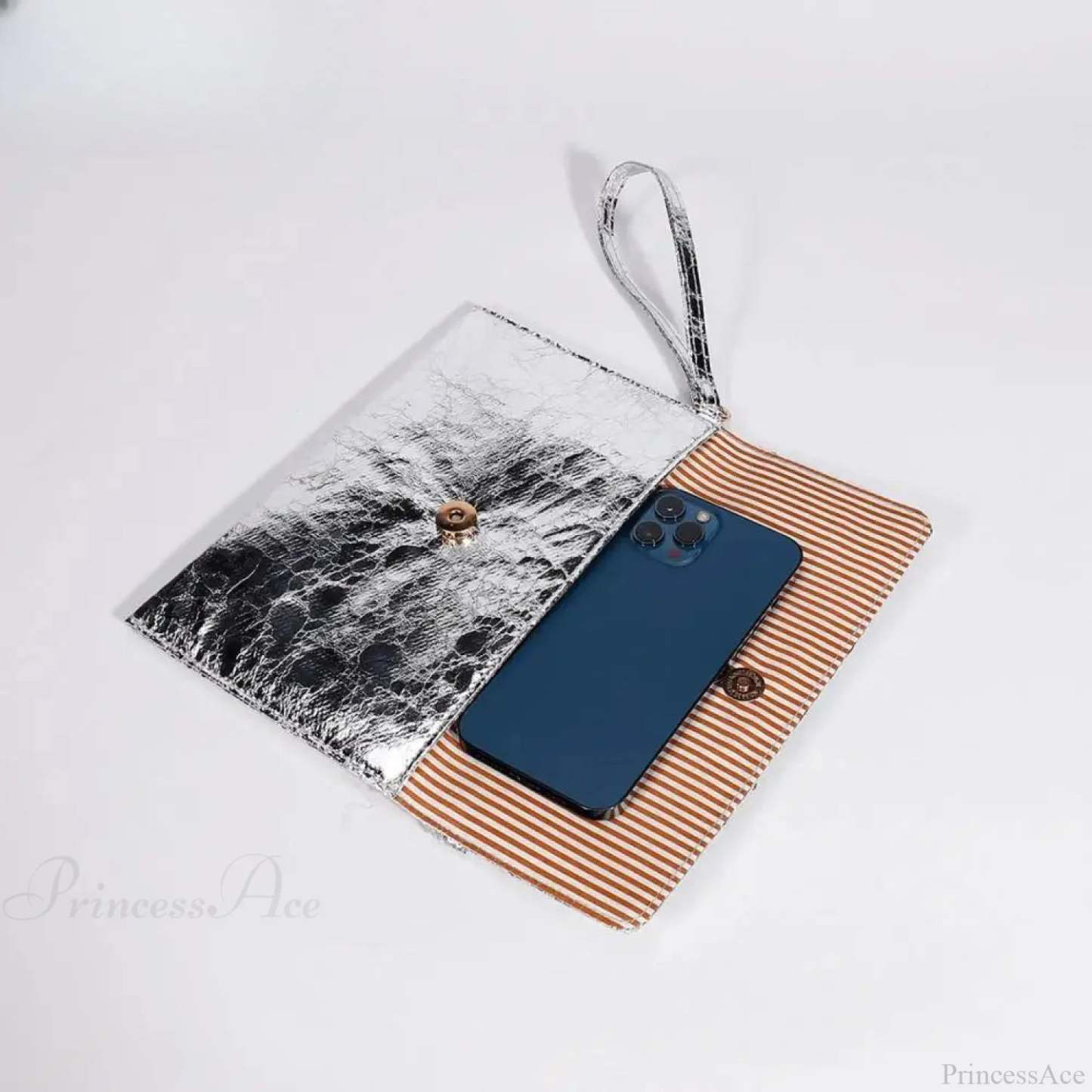 Silver Sequin Rhinestone Evening Clutch Wristlet wristlet-250126