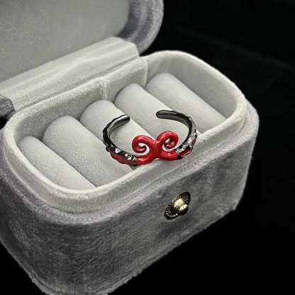 Simple Gothic Inebriated Spirit Ring red2