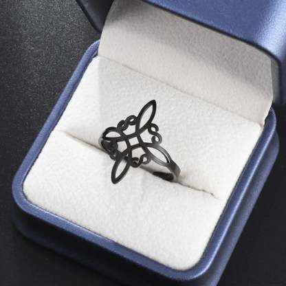 Sinister Eye Style Gothic Pointer Ring Black2
