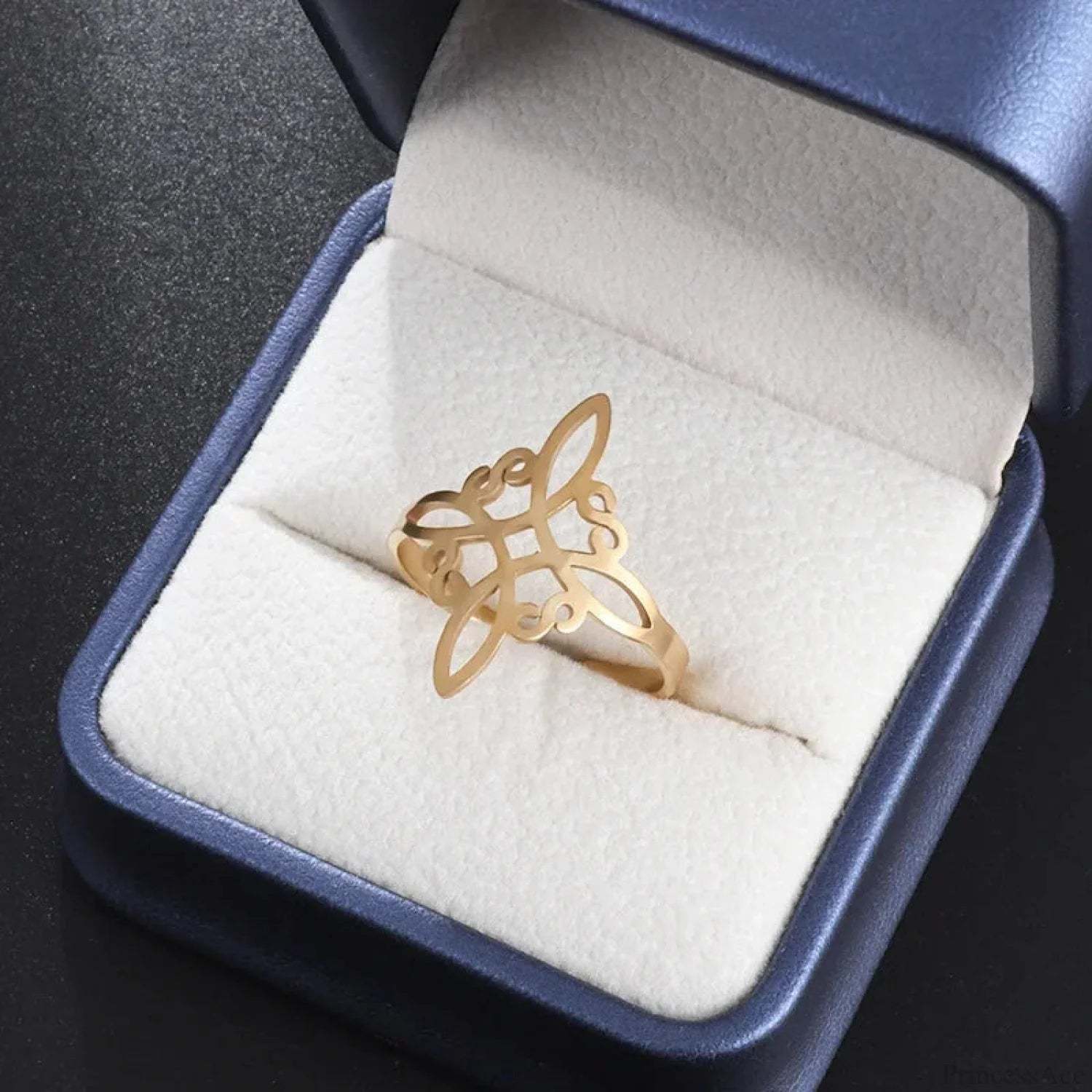 Sinister Eye Style Gothic Pointer Ring Gold3