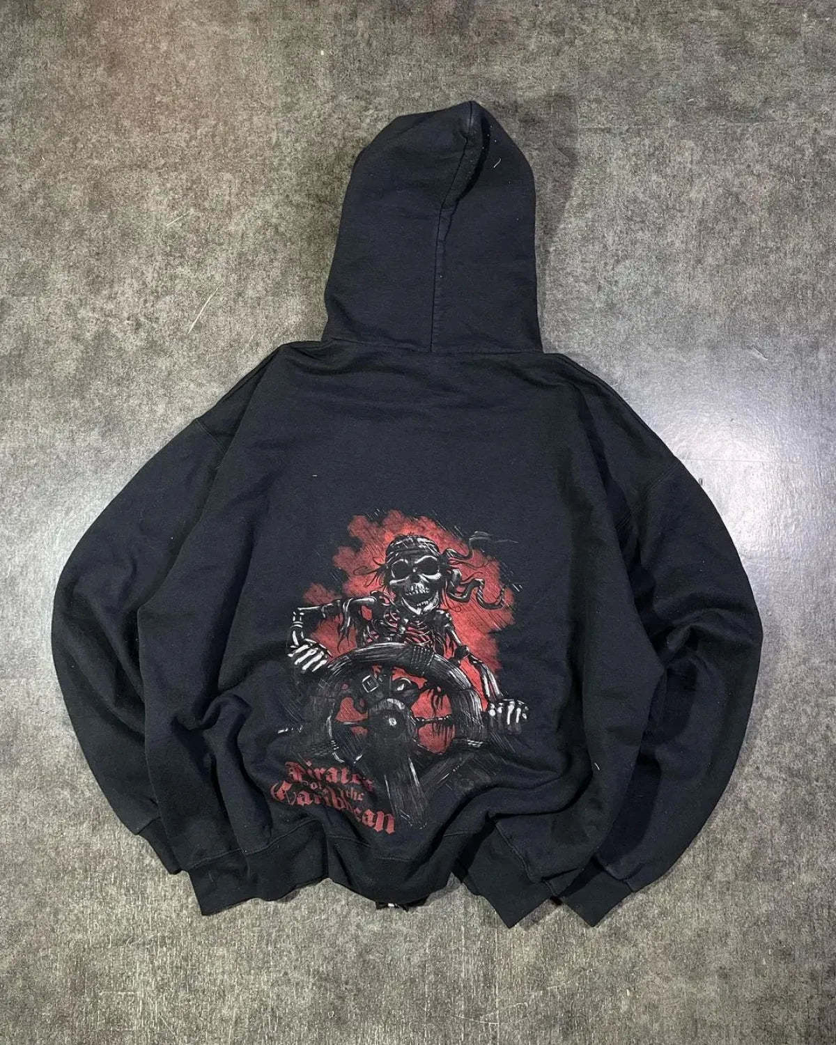 Skeleton Printed Zipper Hoodie