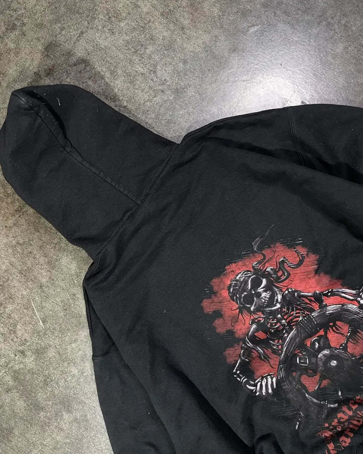 Skeleton Printed Zipper Hoodie