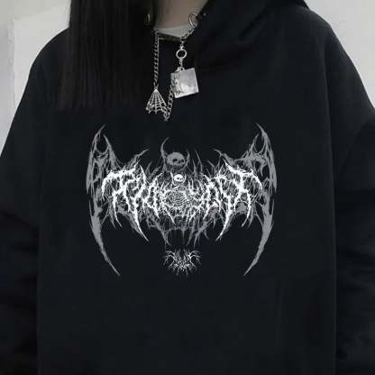 Skull Graphic Long Sleeve Hoodie
