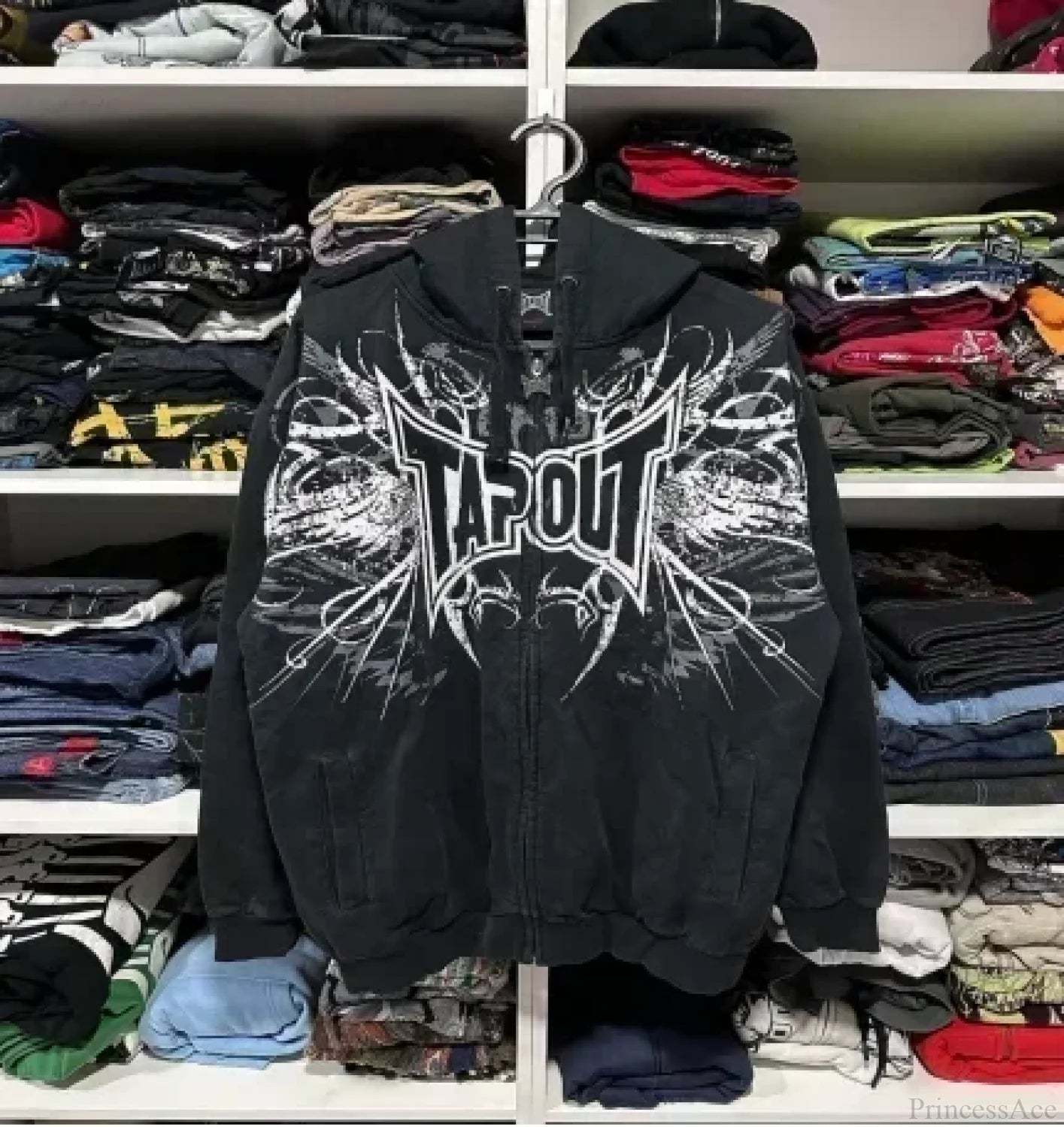 Skull Print Hooded Sweatshirt Black 1 / S