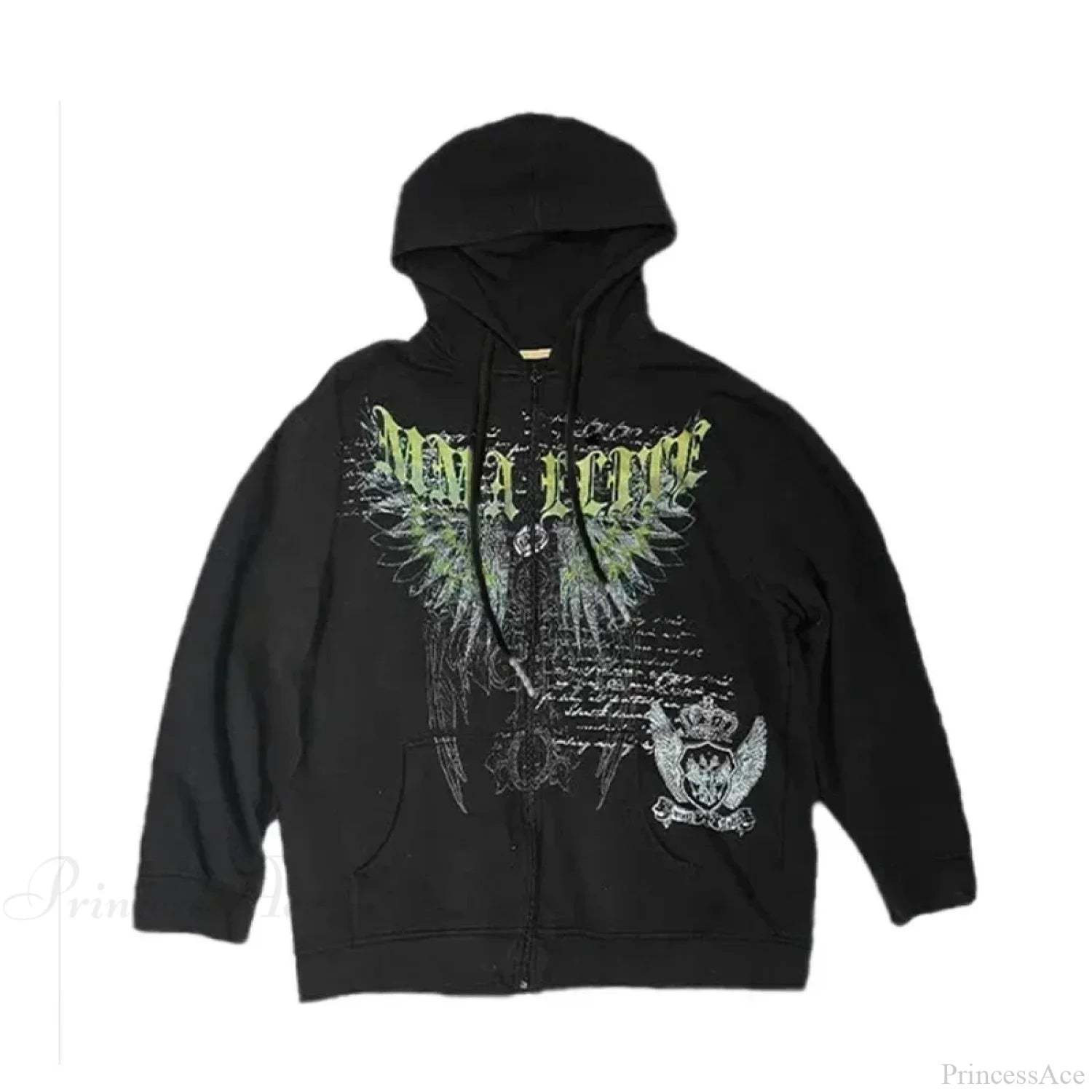 Skull Print Hooded Sweatshirt Black 14 / S