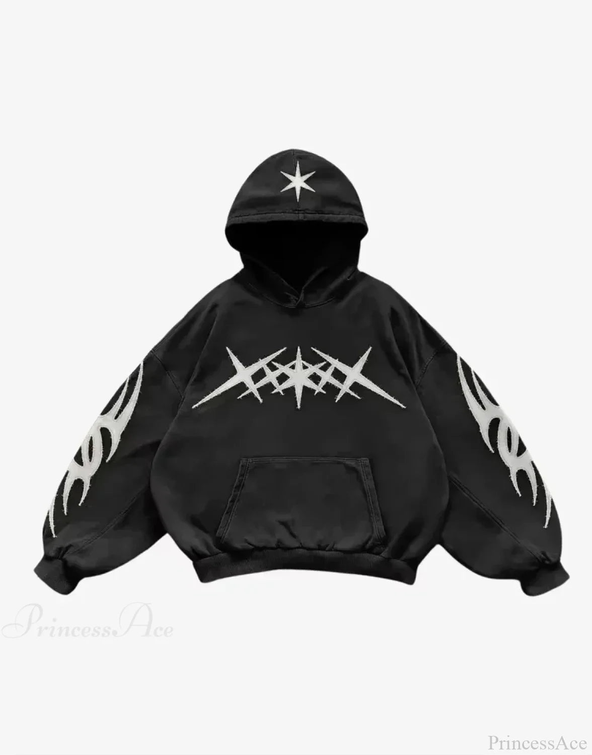 Skull Print Hooded Sweatshirt Black 7 / S