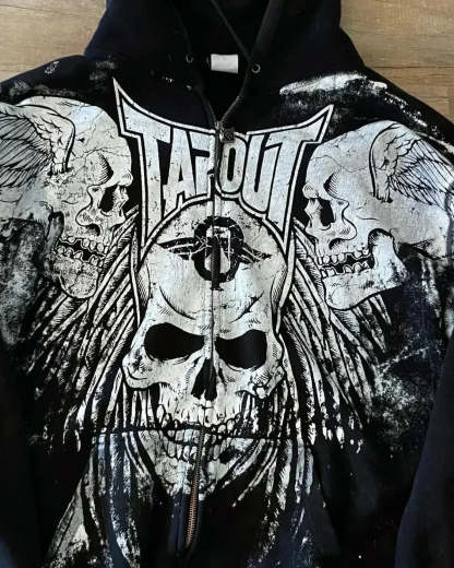 Skull Retro Zipper Hoodie