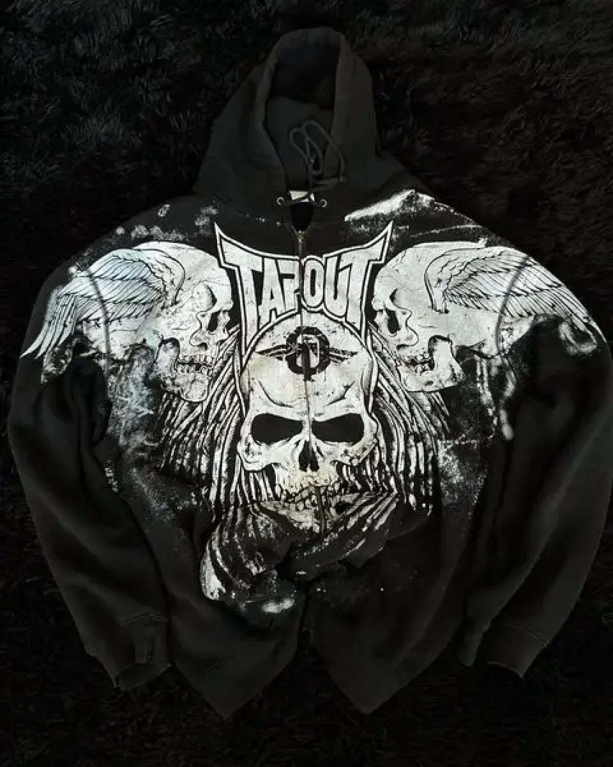 Skull Retro Zipper Hoodie