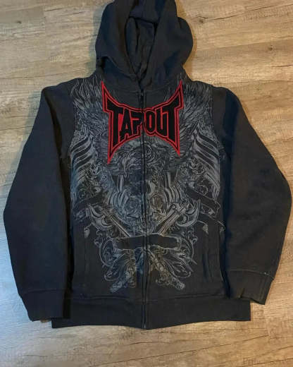 Skull Retro Zipper Hoodie black 3 / S