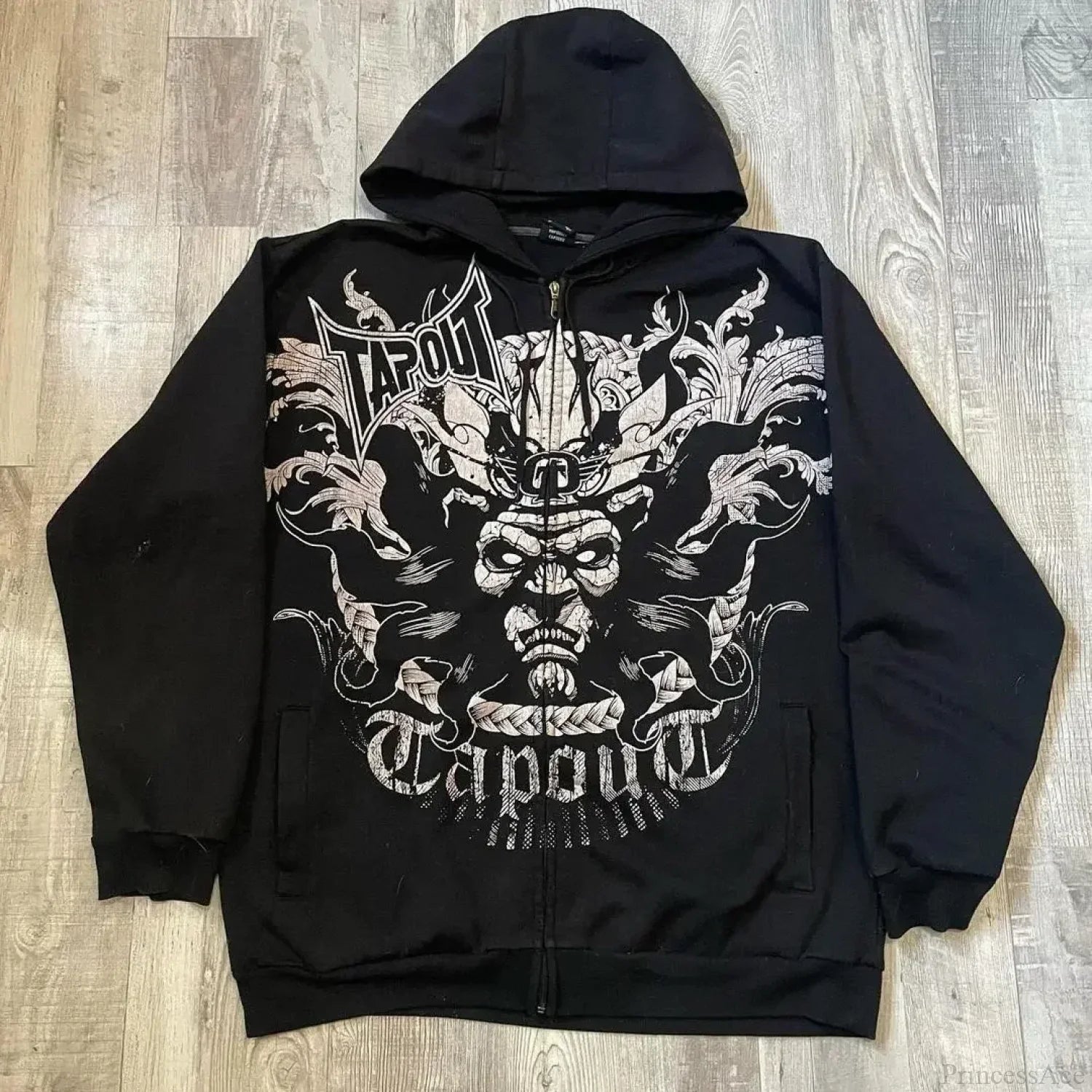 Skull Retro Zipper Hoodie black 6 / S