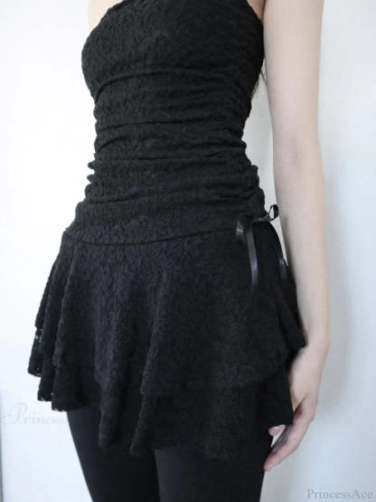 Sleeveless Mesh Cocktail M Dress