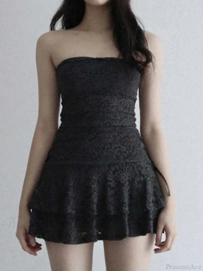 Sleeveless Mesh Cocktail M Dress Black / S