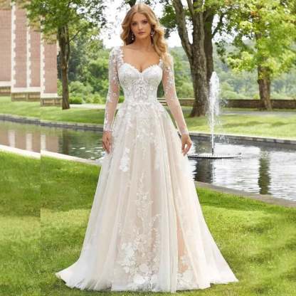 Slim Off-Shoulder Satin Wedding Dress weddingdress-250223