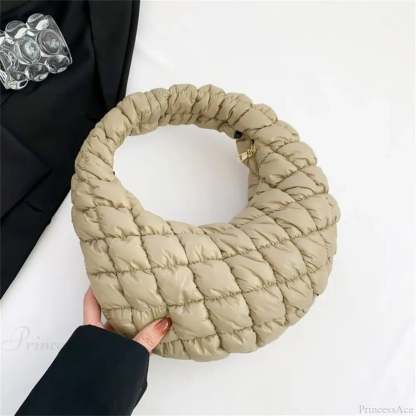 Small Quilted Tote Cotton Padded Shoulder Handbag handbag-250126