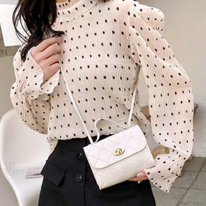 Small Trendy Messenger Female Crossbody Handbag White handbag-250126