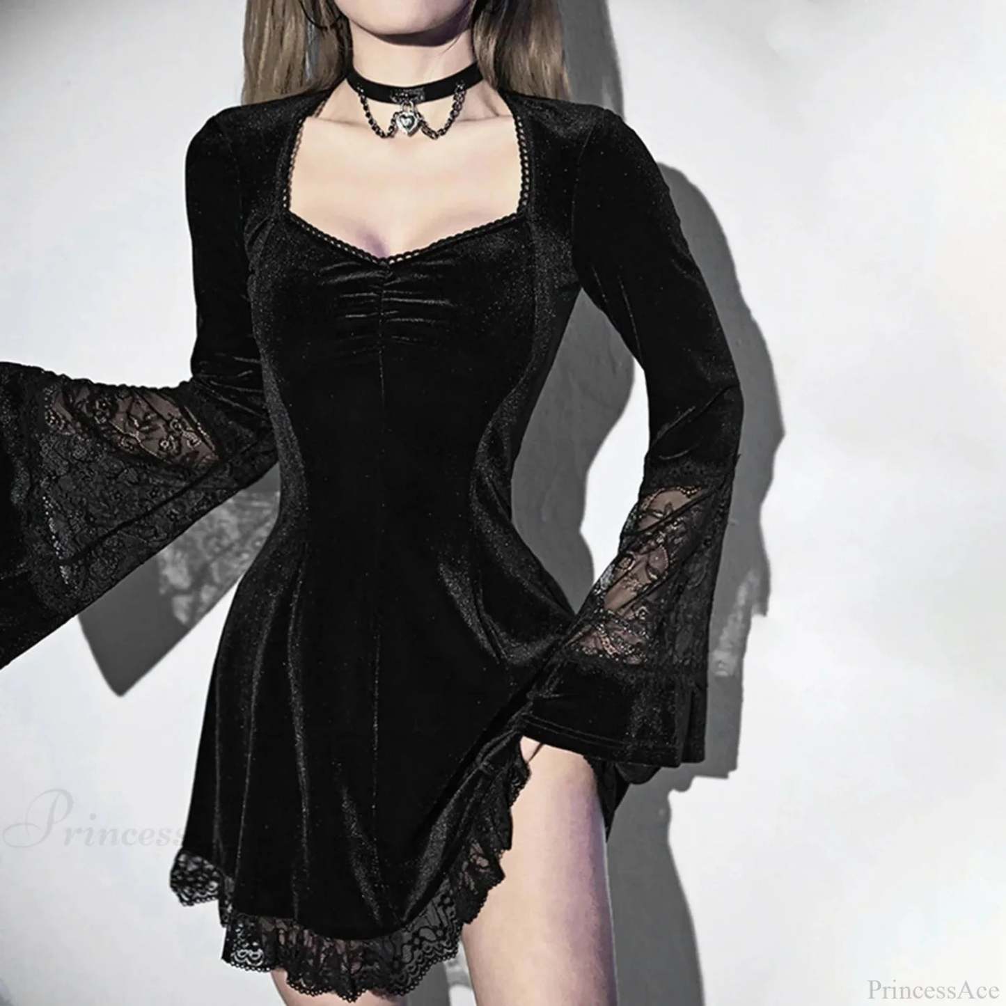 Soft Bell Sleeve Small Dress Black / XL