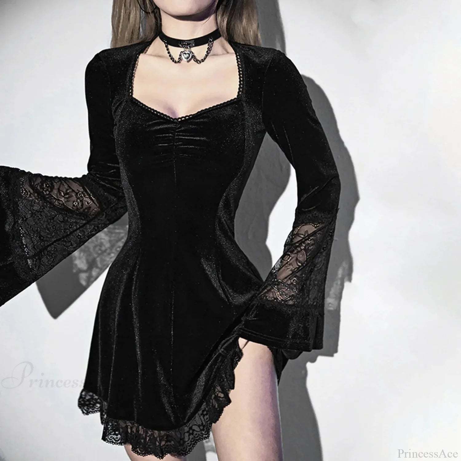 Soft Bell Sleeve Small Dress Black / XL