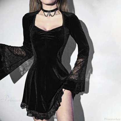 Soft Bell Sleeve Small Dress Black / XL