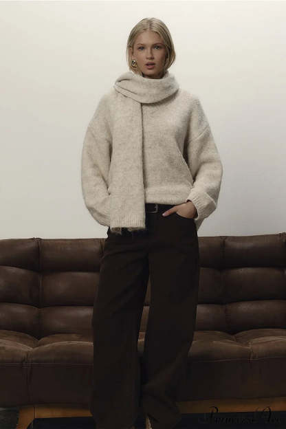 Soft Wool Crew Neck Loose Slouchy Sweater